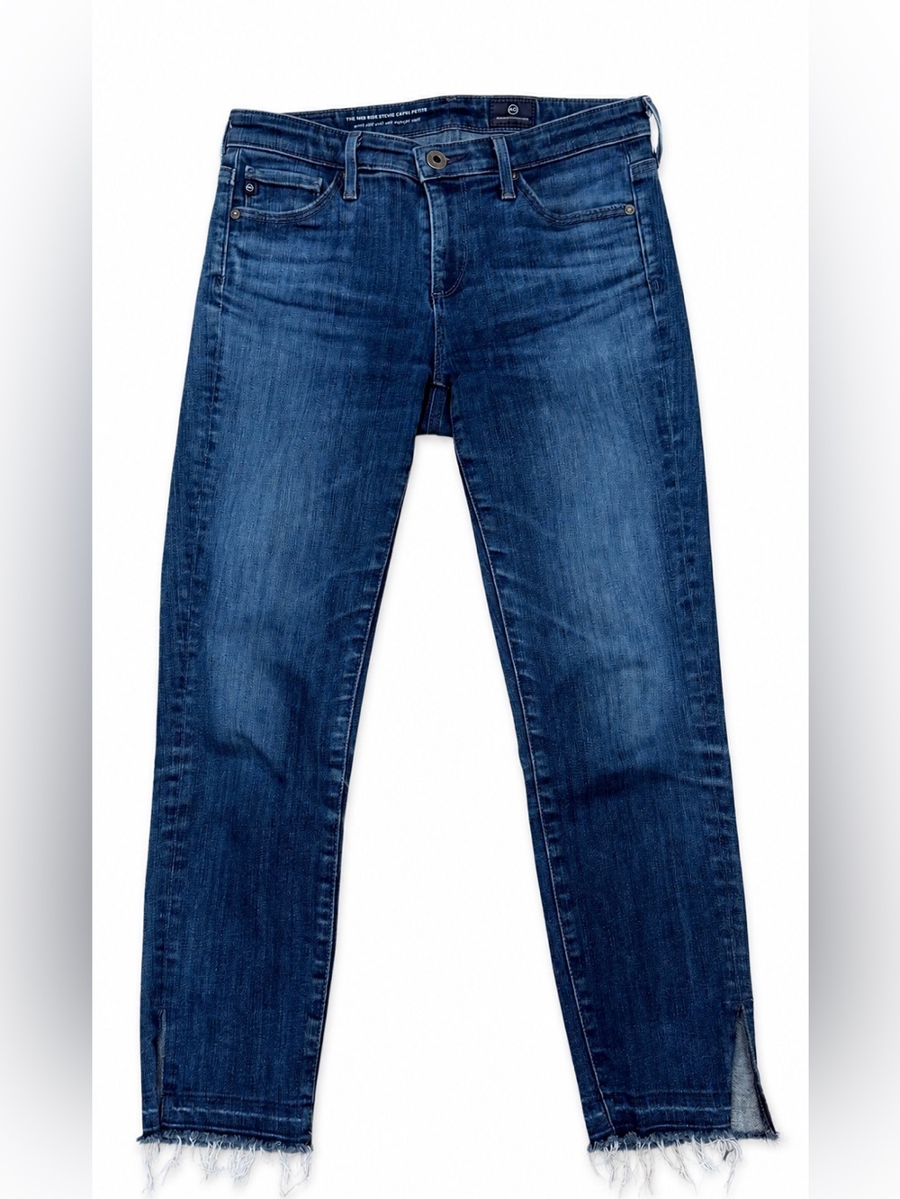 Ag Adriano Goldschmied Dark Blue Cropped Ankle Jeans